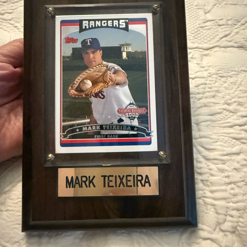 Mark Teixeira Baseball Card Plaque